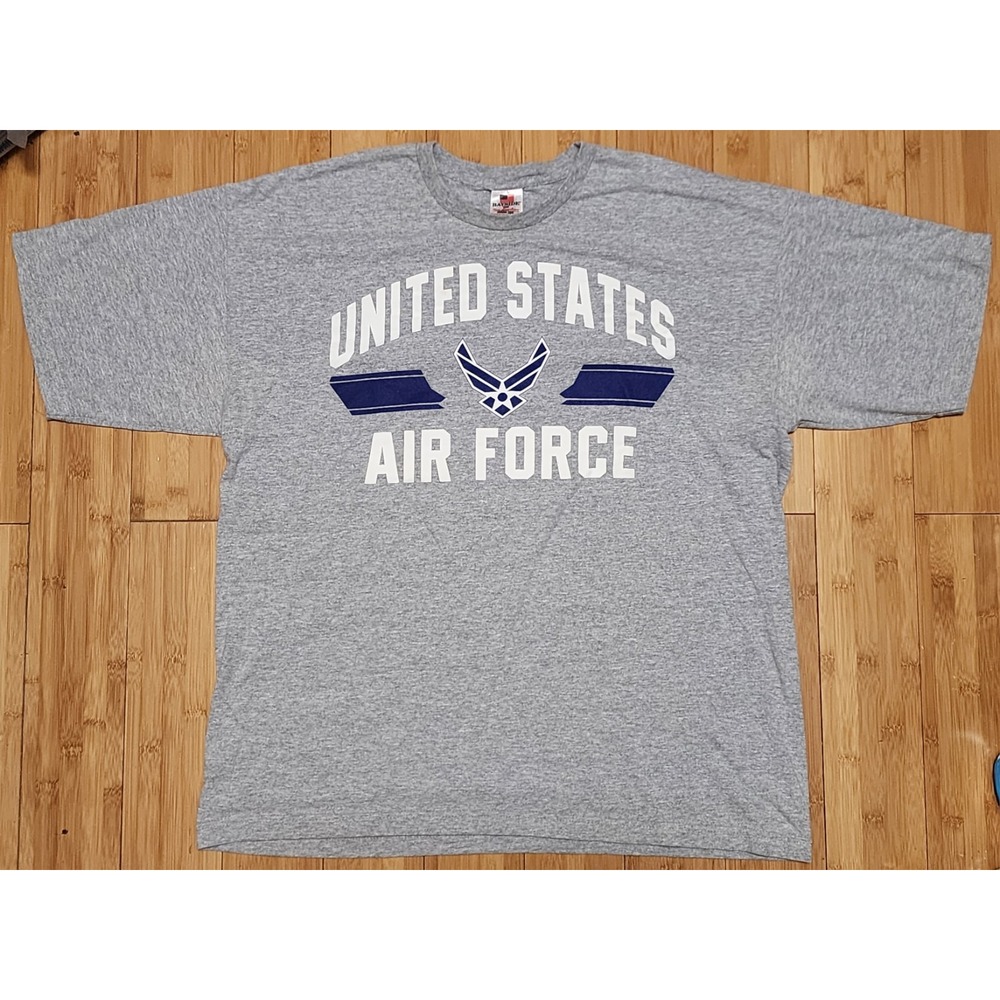 Bayside United States Air Force Logo USAF Tee Mens XL Made in USA Gray Shirt